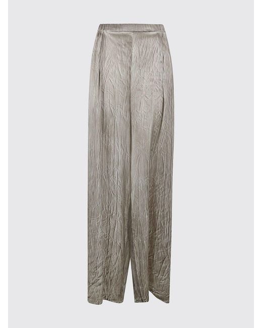 Avant Toi Gray Stretch Silk Palazzo Trousers