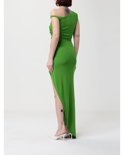 Elisabetta Franchi Green Crêpe Jersey Asymmetric Dress
