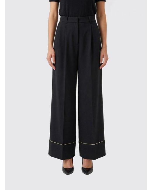 Fendi Black Wool Blend Palazzo Pants