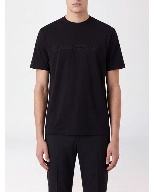 Emporio Armani Black Basic Cotton T-Shirt for men