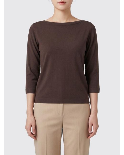 Roberto Collina Brown Viscose Knit Top