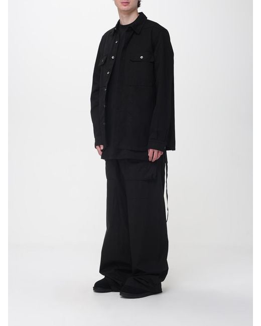 Rick Owens Blue Cotton Shirt Jacket for men