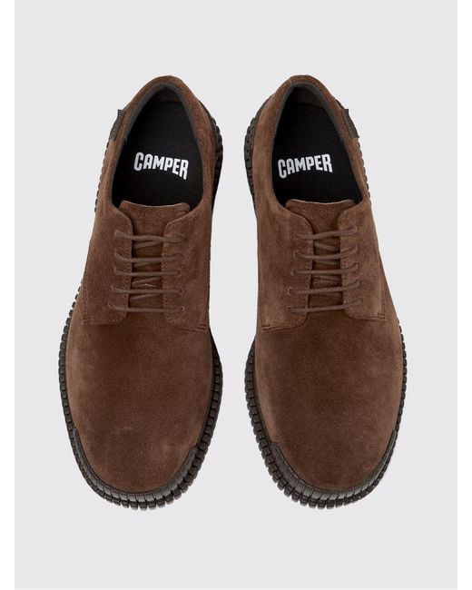 Camper Brown Pix Suede Derby Shoes for men
