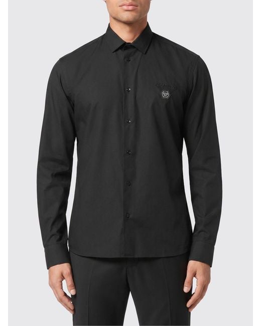 Philipp Plein Black Classic Poplin Shirt for men