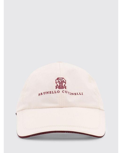 Brunello Cucinelli Pink Nylon Hat With Embroidered Logo for men