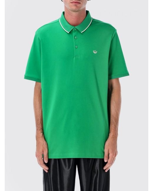 Adidas Green Twistknit Trefoil Polo Shirt for men