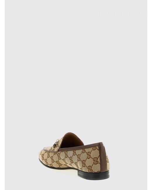 Gucci Natural Gg Jacquard Monogram Canvas Jordaan Loafers
