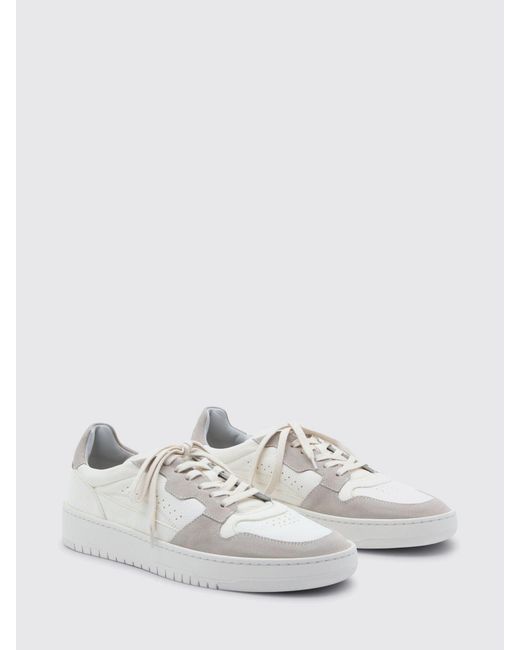 Eleventy White Grained Leather Sneakers for men