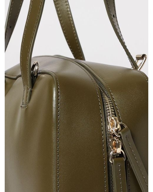 A.P.C. Green Virginie Box Glossy Leather Bag