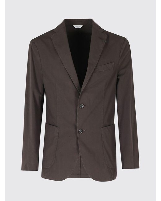 Boglioli Brown Jersey Single-Breasted Blazer for men