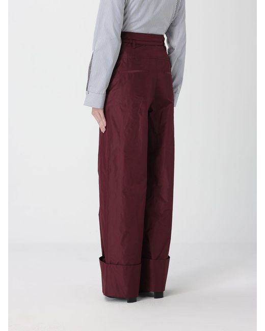 Fendi Purple Silk Taffeta Trousers