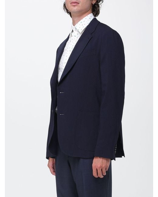 Paul Smith Blue Single-Breasted Wool Blazer With Patch Pockets for men