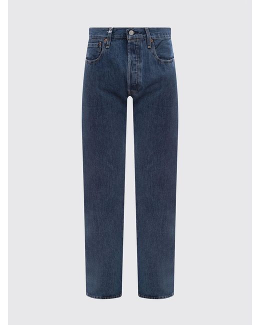 Levi's Blue 5-Pocket Straight-Fit Cotton Denim Jeans for men