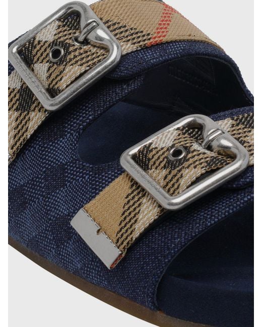 Burberry White Check Embossed Suede Urchin Sandal for men