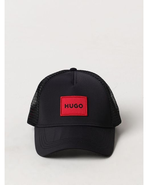 Cappello in cotone e nylon a rete con logo di HUGO in Black da Uomo