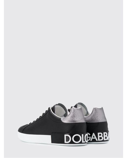 Dolce & Gabbana White Dolce &Amp Gabbana Portofino Smooth Calfskin Low-Top Sneakers With Logo
