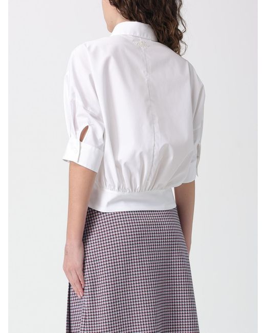 Marni White Cotton Crop Shirt