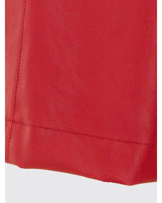 Pinko Red High-Waisted Slim Fit Faux Leather Midi Pencil Skirt