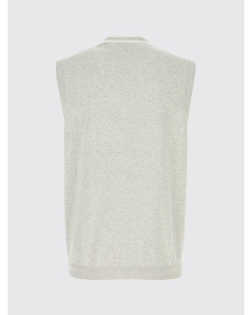Brunello Cucinelli Gray Cotton Knit Vest With Crest for men