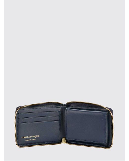 Comme des Garçons Blue Leather Wallet for men
