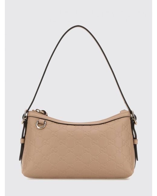 Gucci Natural Leather Bag With Embossed Gg Monogram
