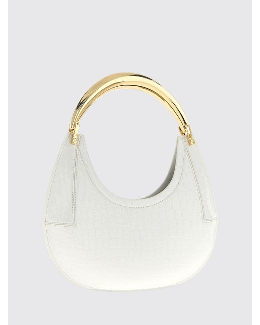 Borsa Hobo Piccola Con Manico Gioiello di Elisabetta Franchi in White