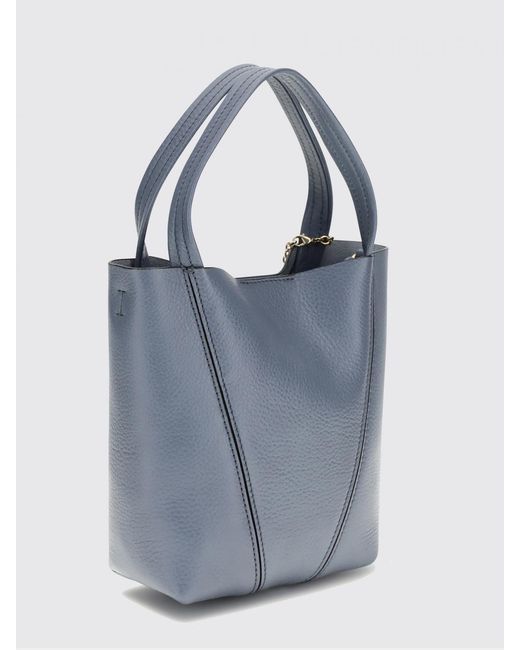 Chloé Blue Chlo&Eacute Mini Spin Hammered Leather Bag