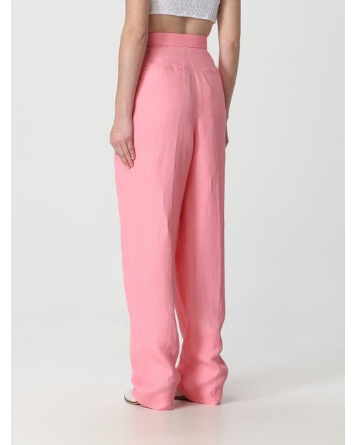 Stella McCartney Pink Pants In Viscose Blend