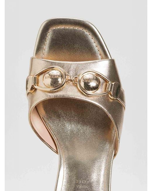 Twinset Natural Laminated Leather Mules