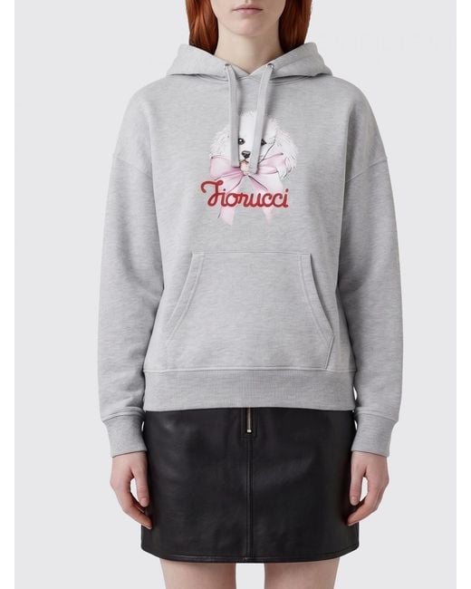 Fiorucci Gray Logo Cotton Hoodie
