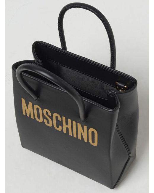 Borsa in pelle con logo di Moschino Couture in Black