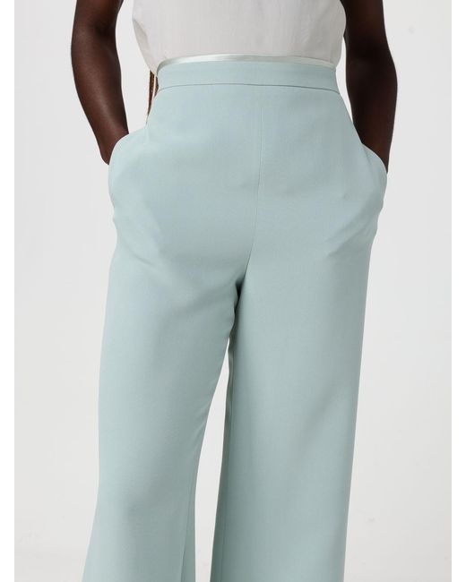 Valentino Blue Silk Palazzo Trousers