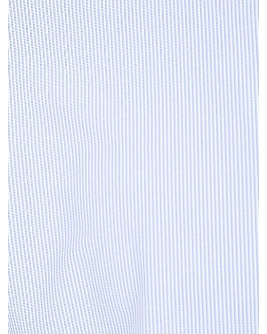 Rrd Blue Striped Technical Fabric Shirt With A Slim Fit And Classic Collar for men