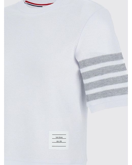 Thom Browne White 4-Bar Cotton T-Shirts