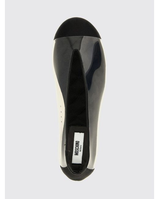 Moschino Couture White Pvc And Satin Ballet Flats