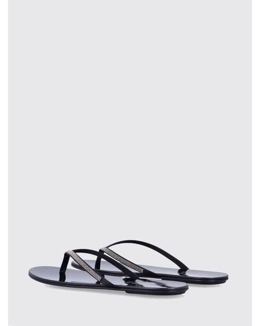 Pedro Garcia White Satin Thong Sandals With Swarovski Crystal Application