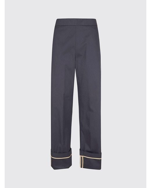Herno Blue High-Waisted Wide-Leg Trousers