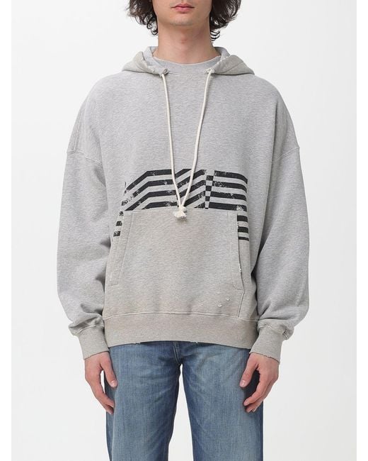 Golden Goose Deluxe Brand Gray Cotton Hooded Sweatshirt for men