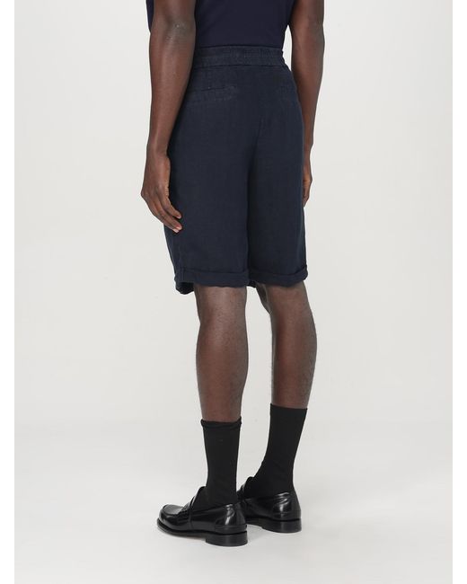 Brunello Cucinelli Blue Linen Drawstring Shorts for men