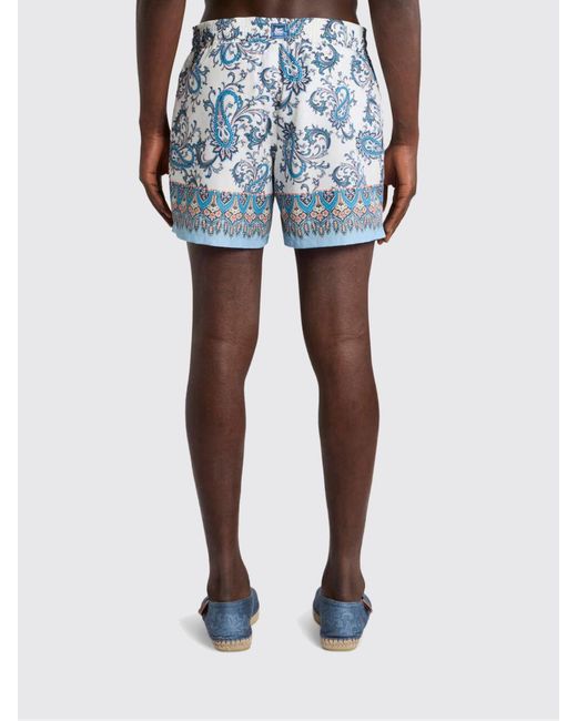 Etro Blue Polyester Swimsuit With Paisley Print for men