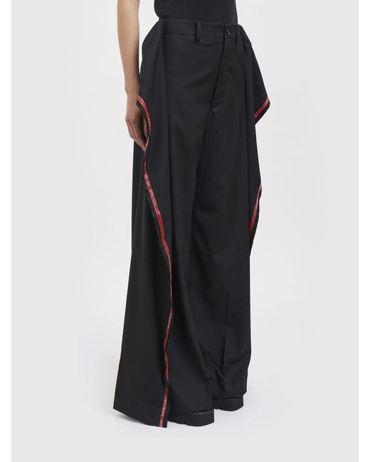 Junya Watanabe Black Asymmetrical High-Waisted Wide-Leg Trousers