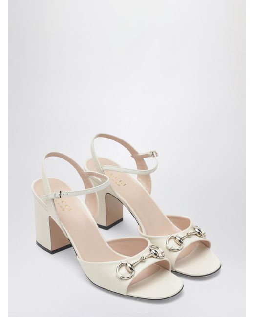 Gucci Natural Leather Horsebit Sandal