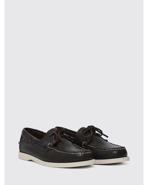 Sebago White Leather Docksides Boat Loafers for men