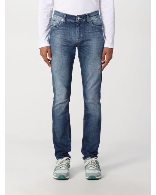 Jeans in denim washed da Uomo di 7 For All Mankind in Blu | Lyst