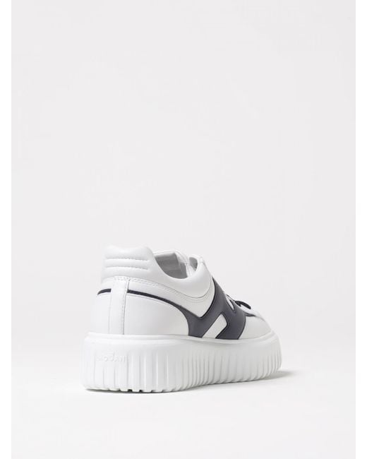 Hogan White H-Stripe Leather Sneakers for men