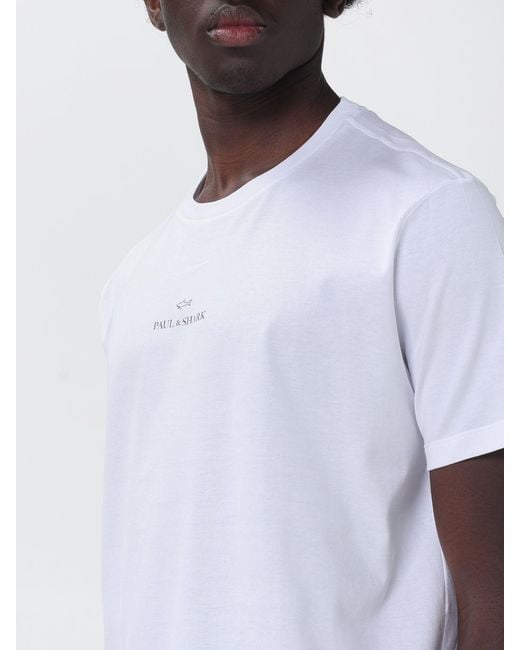 Paul & Shark White Paul &Amp Shark Cotton T-Shirt With Logo for men