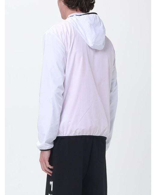 EA7 White Technical Fabric Hooded Jacket for men