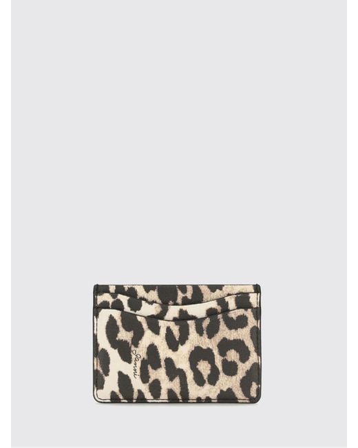 Ganni Multicolor Animal Print Recycled Leather Card Holder