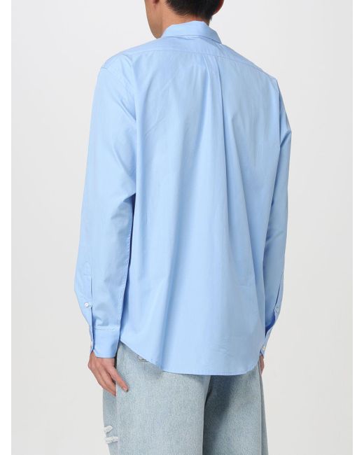 Camicia in cotone con dettaglio logo di Y. Project in Blue da Uomo