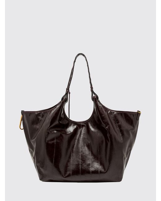 Gianni Chiarini Black Dua Cowhide Leather Shoulder Bag With Double Handle